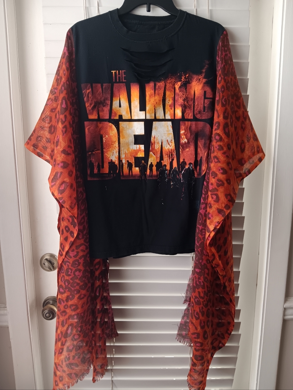 Upcycled Walking Dead Tshirt Poncho